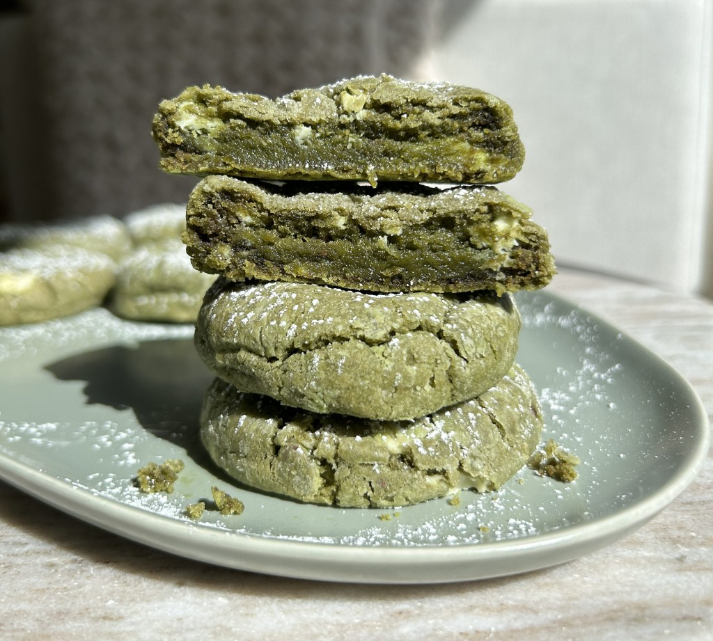 matcha white chocolate sugar cookies