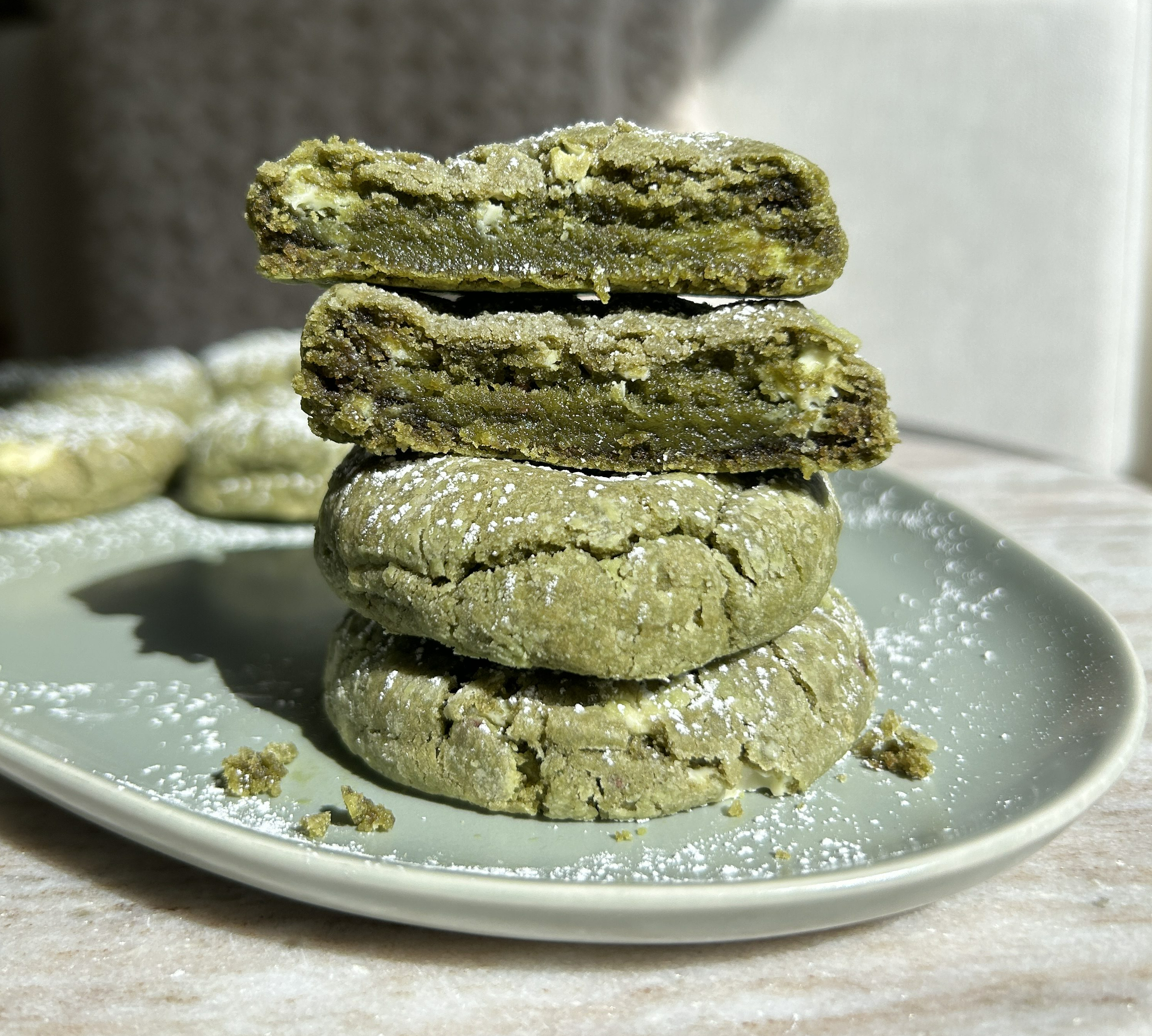matcha white chocolate sugar cookies