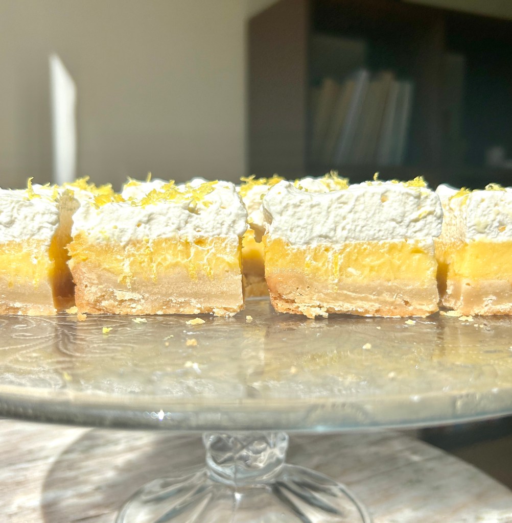 lemon curd shortbread bars baking 