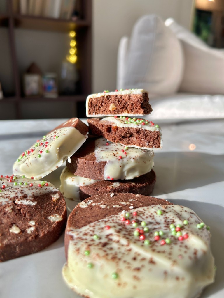 slice n' bake chocolate shortbread