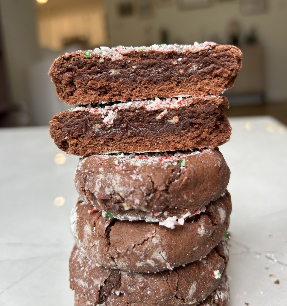 double chocolate candy cane cookies
