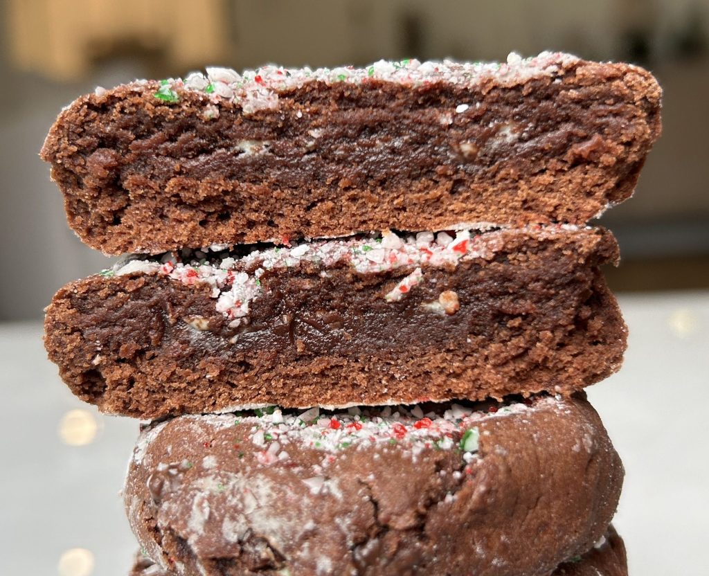 double chocolate candy cane cookies