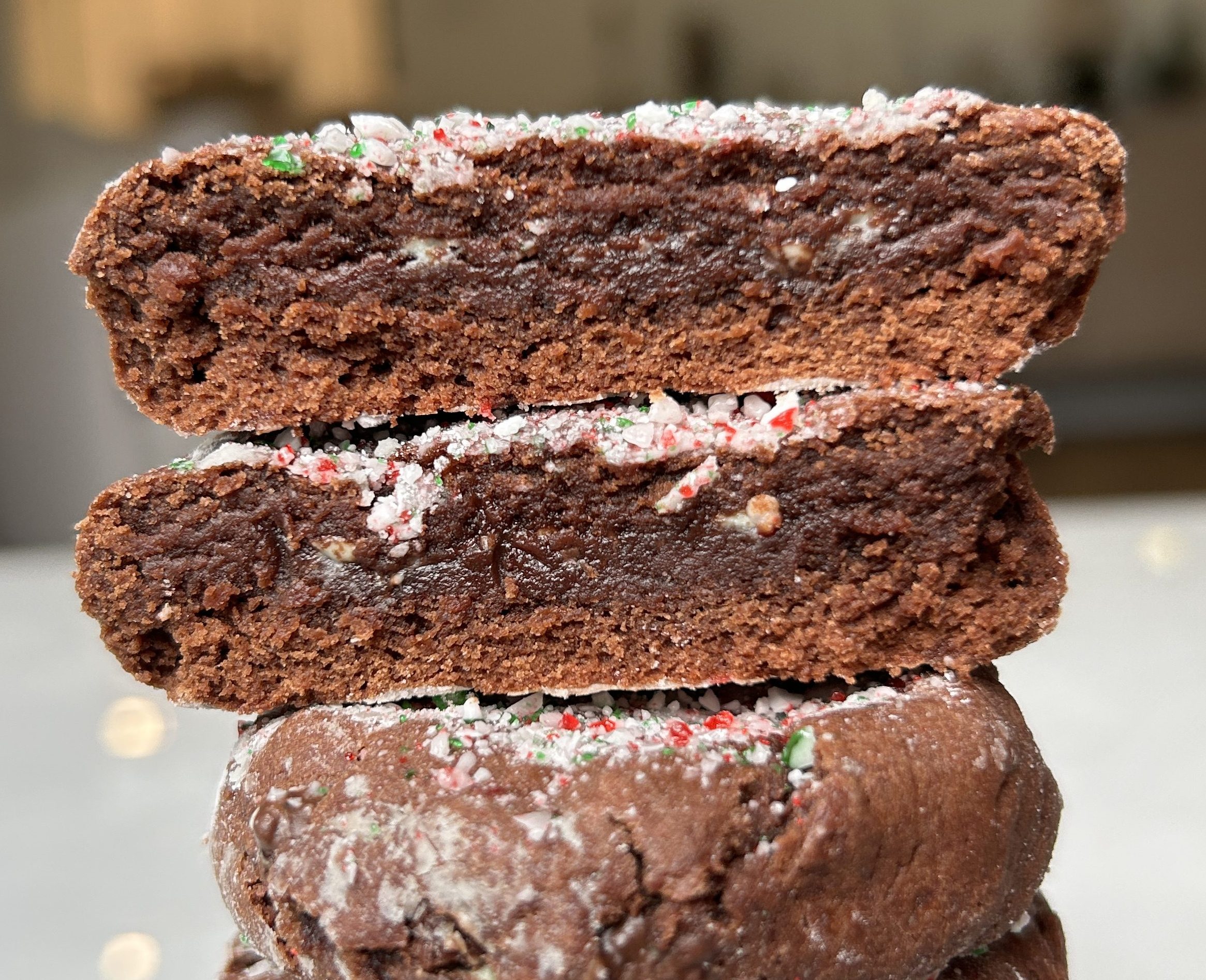 double chocolate candy cane cookies
