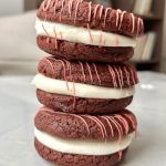 red velvet cookie sandwiches