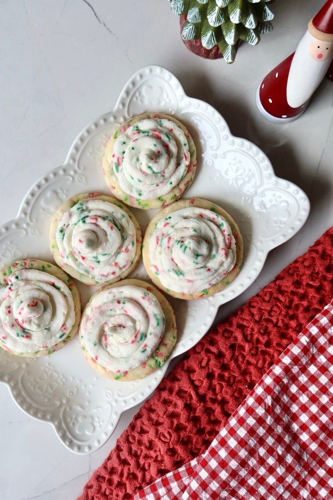 iced christmas sprinkle cookie